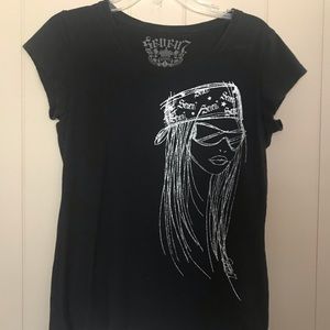 SEVEN BLACK GRAPHIC T-SHIRT Large